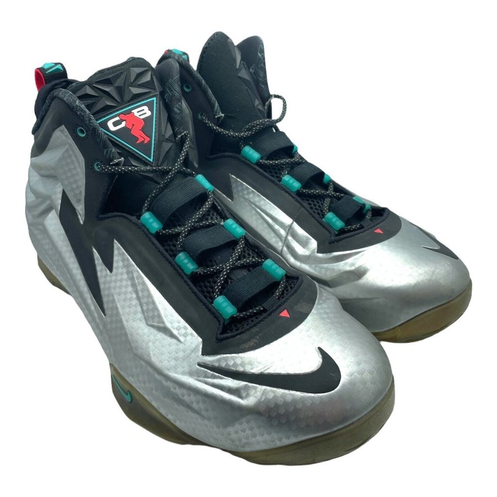 Nike Charles Barkley Foamposite Silver Black 684758 001 Men Size 15 Sir Charles